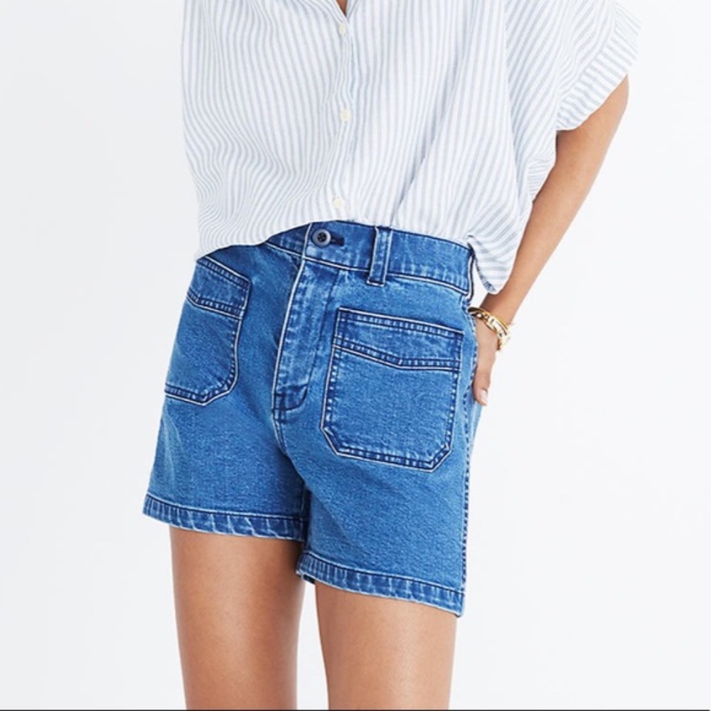 Madewell High-Rise Patch Pocket Denim Shorts
